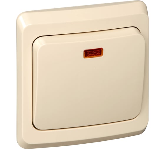 Переключатель Systeme Electric (Schneider Electric) 1-клавишный, СП Этюд 10А с индикацией крем. SchE BC10-007K 20 шт 4607098940926 1