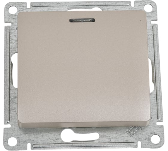 Переключатель Systeme Electric (Schneider Electric) Glossa Платина 1-клавишный с подсветкой, сх.6а,10AX SE GSL001263 5 шт 53606481208922 1