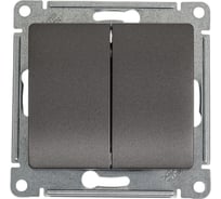 Переключатель Systeme Electric (Schneider Electric) Glossa Графит 2-клавишный, сх.6,10AX SE GSL001365 5 шт 53606481209288