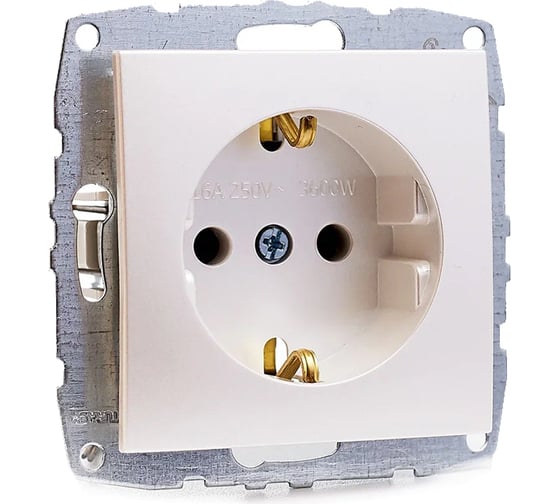 Механизм розетки MONO ELECTRIC L/D, с заземлением, жемчуг 500-002521-117 1
