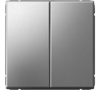 Переключатель Systeme Electric ArtGallery сталь 2-клавишный, сх.6/2, 10АХ, механизм GAL000965 5 шт 4690201031307