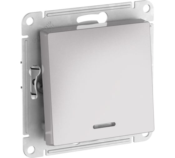 Переключатель Systeme Electric ATLASDESIGN 1-кл с подсветкой, сх.6а, 10АХ, механизм, быстрозажимные клеммы, алюминий ATN000363S 10 шт 13606482108964 1