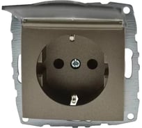 Механизм розетки MONO ELECTRIC L/D, с заземлением, с крышкой, бронза 500-002321-118