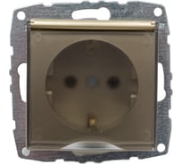 Механизм розетки MONO ELECTRIC L/D, с заземлением, с крышкой, титан 500-002221-118