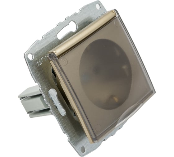Механизм розетки MONO ELECTRIC L/D, с заземлением, с крышкой, титан 500-002221-118