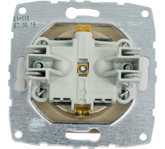 Механизм розетки MONO ELECTRIC L/D, с заземлением, с крышкой, титан 500-002221-118