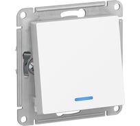Переключатель Systeme Electric Atlasdesign лотос 1-клавишный , с подсветкой, сх.6а, 10ах, механизам ATN001363 5 шт 4690201025603