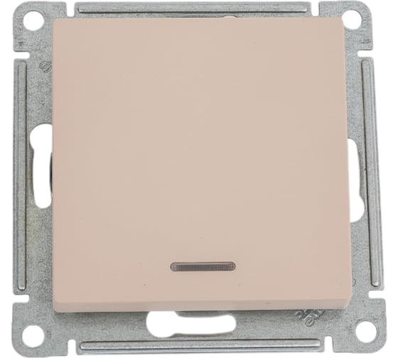 Переключатель Systeme Electric Atlasdesign песочный 1-клавишный, с подсветкой, сх.6а, 10ах ATN001263 5 шт 13606485819836 1