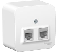 Розетка Systeme Electric (Schneider Electric) Blanca наруж Бел 2-ая ТЛФ/КОМП, RJ45+RJ11, кат.5E SE BLNIA045111 12 шт 13606481196214