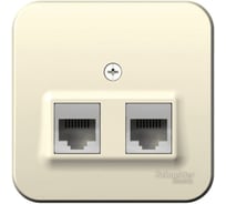 Розетка Systeme Electric (Schneider Electric) BLANCA О/У двойная: компютерная RJ45, кат.5E + телеф. RJ11, молочный BLNIA045112 12 шт 13606481196511