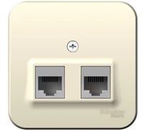 Розетка Systeme Electric (Schneider Electric) Blanca о/у двойная: компютерная rj45, кат.5e + телеф. rj11, изол.пл.,бежевый BLNIA045117 12 шт 13606489775831