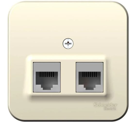 Розетка Systeme Electric (Schneider Electric) Blanca о/у двойная: компютерная rj45, кат.5e + телеф. rj11, изол.пл.,бежевый BLNIA045117 12 шт 13606489775831 1