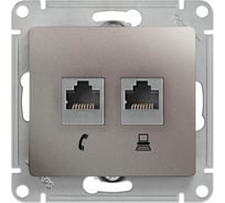 Розетка Systeme Electric (Schneider Electric) Glossa Платина 2-ая RJ11+RJ45, кат.5E SE GSL001285 5 шт 53606481274873
