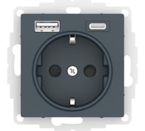 Розетка Systeme Electric (Schneider Electric) Atlasdesign 16а c 2 usb a+c, 5в/2,4а/3,0а, 2x5в/1,5а, механизм, изумруд ATN000832 8 шт 13606482043142