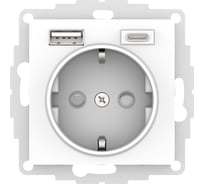 Розетка Systeme Electric (Schneider Electric) AtlasDesign 16А C 2 Usb A+A, 5В/2,4 А, 2x5В/1,2 А белый ATN000132 8 шт 13606489583122