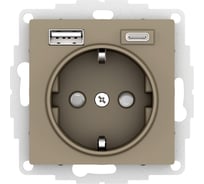 Розетка Systeme Electric (Schneider Electric) Atlasdesign 16а c 2 usb a+c, 5в/2,4а/3,0а, 2x5в/1,5а, механизм, шампань ATN000532 8 шт 13606489584723