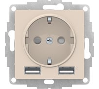 Розетка Systeme Electric (Schneider Electric) AtlasDesign бежевый 16А c 2 USB A+A, 5В/2,4А, 2х5В/1,2А ATN000230 8 шт 13606481717808