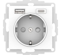 Розетка Systeme Electric Atlasdesign лотос 16а с 2 usb a+c, 5в/2,4а/3,0а, 2x5в/1,5а, механизм ATN001332 8 шт 4690201025009