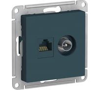 Розетка Systeme Electric (Schneider Electric) AtlasDesign изумруд двойная компюьтерная+ТВ, RJ45+TV, кат.5E SE ATN000889 5 шт 13606489708686