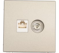 Розетка Systeme Electric ArtGallery шампань двойная ТВ + компьютерная RJ45, кат. 5Е GAL000589 5 шт 4690201036104
