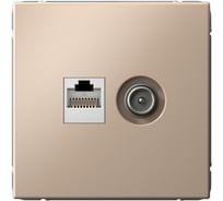 Розетка Systeme Electric ArtGallery песочный двойная ТВ + компьютерная RJ45, кат. 5Е GAL001289 5 шт 4690201036227
