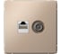 Розетка Systeme Electric ArtGallery песочный двойная ТВ + компьютерная RJ45, кат. 5Е GAL001289 5 шт 4690201036227 1