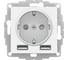 Розетка Systeme Electric Atlasdesign лотос 16а с 2 usb a+a, 5в/2,4а, 2x5в/1,2а, механизм ATN001330 8 шт 4690201024927 1