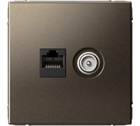 Розетка Systeme Electric ArtGallery мокко двойная ТВ + компьютерная RJ45, кат. 5Е GAL000689 5 шт 4690201036128