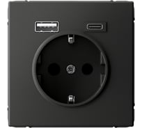 Розетка Systeme Electric ArtGallery базальт 16А с 2 USB A+C, 5В/2,4А/3,0А, 2x5В/1,5А, механизм GAL001432 8 шт 4690201030300