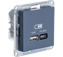 Usb розетка Systeme Electric (Schneider Electric) Atlasdesign a + тип-c 45w высокоскоростная зарядка qc,pd, механизм, грифель ATN000729 8 шт 13606482211220