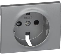 Лицевая панель Legrand Galea Life для розетки 2К+З с защитными шторками Aluminium 771321
