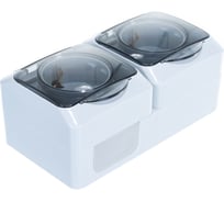 Розетка Systeme Electric (Schneider Electric) Блок ОП Этюд IP44 сер. 2-м с заземл. защ. шторки SchE PA16-244C 7 шт 4690201010777
