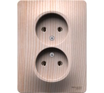 Розетка Systeme Electric Glossa сосна двойная без заземления, 16а, в сборе GSL001520 6 шт 4690201031802