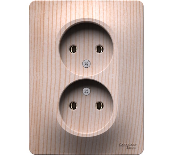 Розетка Systeme Electric Glossa сосна двойная без заземления, 16а, в сборе GSL001520 6 шт 4690201031802 1