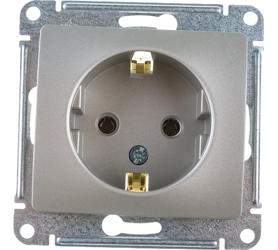 Механизм розетки Systeme Electric (Schneider Electric) 1-м СП Glossa 16А IP20 250В с заземл. платина GSL001243 10 шт 53606481208830 1