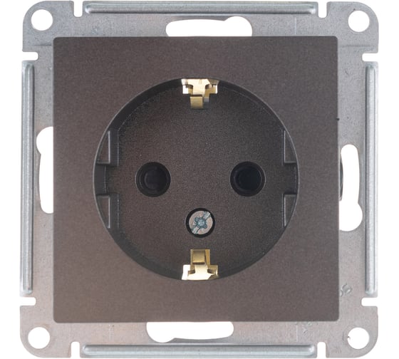 Механизм розетки Systeme Electric (Schneider Electric) 1-м СП ATLAS DESIGN с заземл. защ. шторки 16А мокко ATN000645 10 шт 13606489702134 1