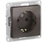 Механизм розетки Systeme Electric (Schneider Electric) 1-м СП ATLAS DESIGN с заземл. защ. шторки 16А мокко ATN000645 10 шт 13606489702134 2