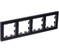 Рамка Systeme Electric Atlasdesign nature натуральное стекло черный 4-ая ATN361004 6 шт 13606482214603
