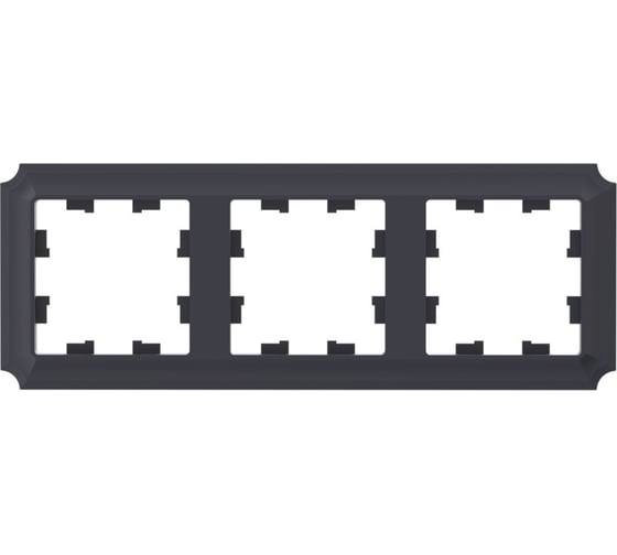 Рамка Systeme Electric Atlasdesign antique 3-постовая, универсальная, карбон ATN101003 5 шт 4690201023869 1