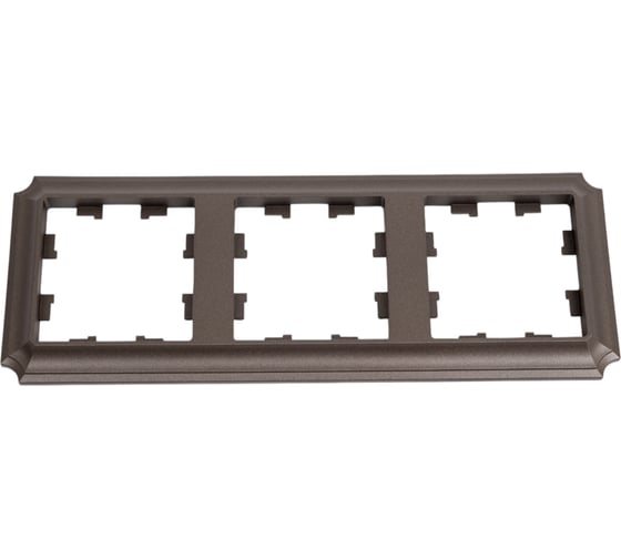 Рамка Systeme Electric Atlasdesign antique 3-постовая, универсальная, мокко ATN100603 5 шт 4690201027300 1