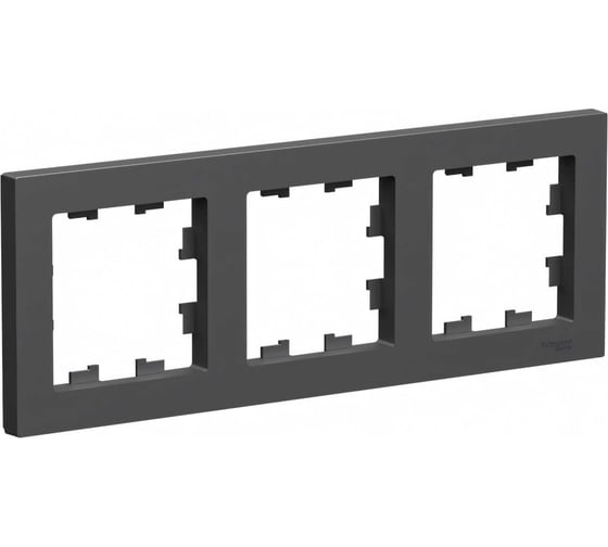 Рамка Systeme Electric Atlasdesign базальт 3-постовая, универсальная ATN001403 5 шт 4690201024309 1