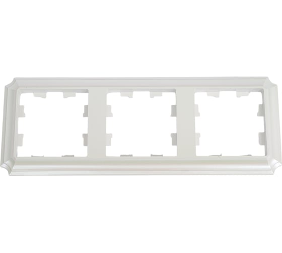 Рамка Systeme Electric Atlasdesign antique 3-постовая, универсальная, жемчуг ATN100403 5 шт 4690201027287 1