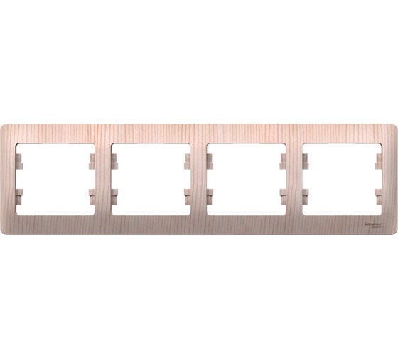 Рамка Systeme Electric Glossa сосна 4-постовая, горизонтальная GSL001504 5 шт 4690201031741 1