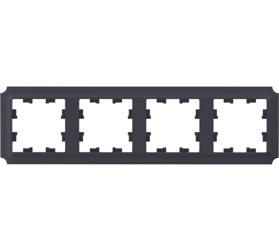 Рамка Systeme Electric Atlasdesign antique 4-постовая, универсальная, карбон ATN101004 5 шт 4690201023982 1