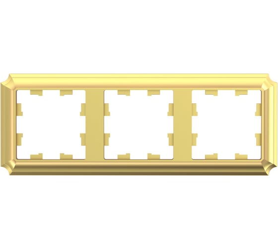 Рамка Systeme Electric Atlasdesign antique 3-постовая, универсальная, золото ATN101603 5 шт 4690201023906 1