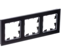 Рамка Systeme Electric Atlasdesign nature натуральное стекло черный 3-ая ATN361003 6 шт 4690201021018