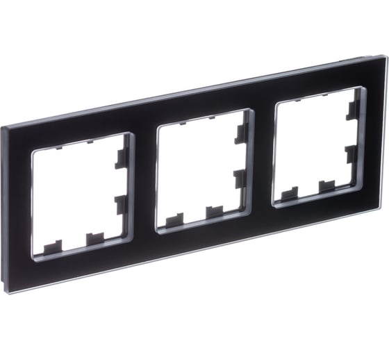 Рамка Systeme Electric Atlasdesign nature натуральное стекло черный 3-ая ATN361003 6 шт 4690201021018 1