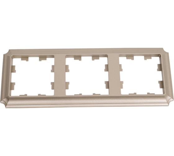 Рамка Systeme Electric Atlasdesign antique 3-постовая, универсальная, шампань ATN100503 5 шт 4690201023845 1