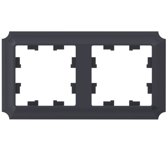 Рамка Systeme Electric Atlasdesign antique 2-постовая, универсальная, карбон ATN101002 5 шт 4690201023746 1