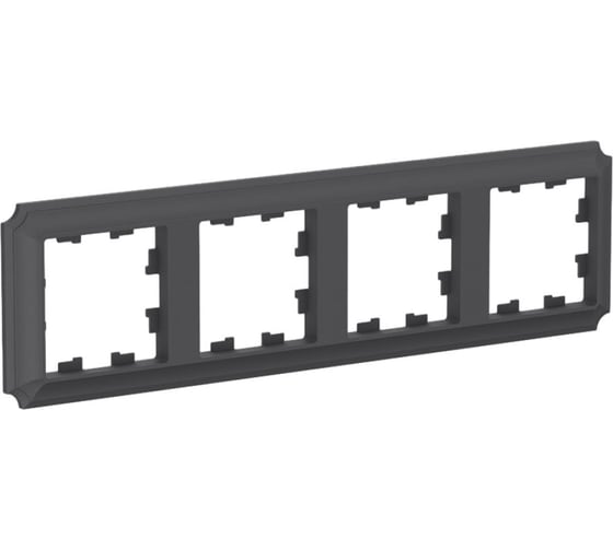 Рамка Systeme Electric Atlasdesign antique 4-постовая, универсальная, базальт ATN101404 5 шт 4690201024002 1